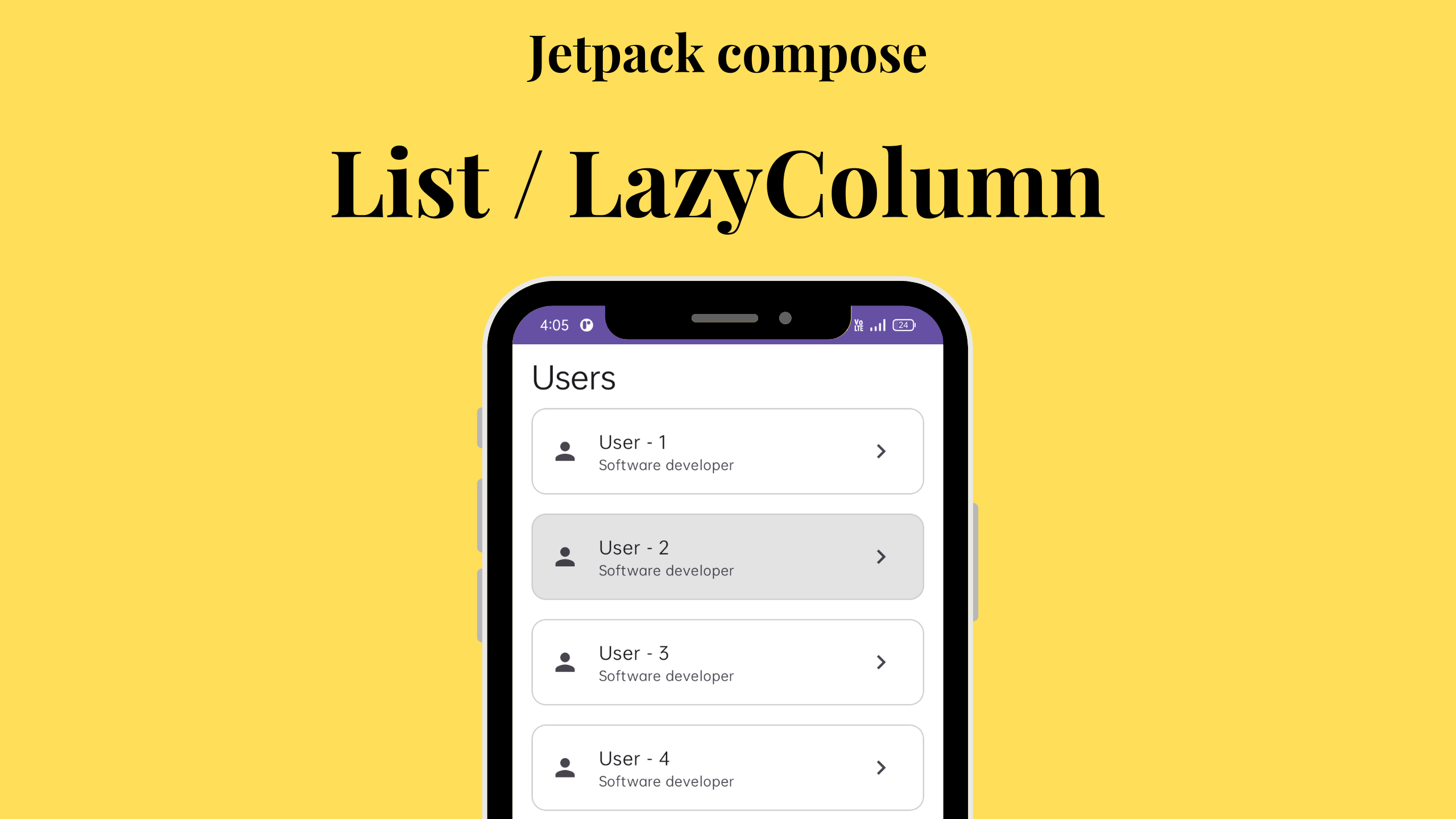 Jetpack compose : List /   LazyColumn